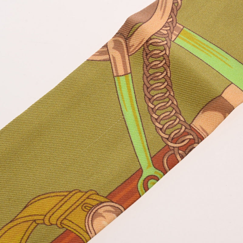 HERMES エルメス ツイリー 旧タグ グリーン レディース シルク100％ スカーフ Aランク 中古 銀蔵