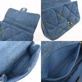 CHANEL シャネル マトラッセ チェーンショルダー 25cm  ブルー レディース デニム ショルダーバッグ Aランク 中古 銀蔵