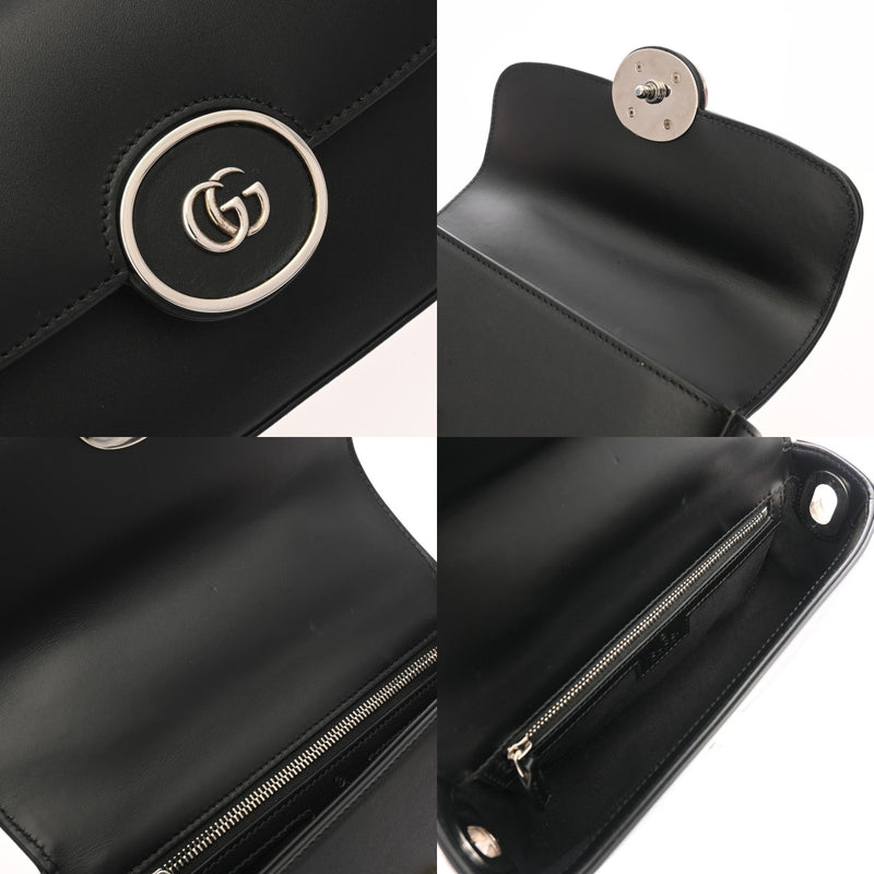 GUCCI グッチ ダブルG ミニショルダーバッグ 2WAY ブラック 739722 レディース レザー ショルダーバッグ 新同 中古 銀蔵