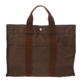 HERMES エルメス エールライン MM 新型 ブラウン ユニセックス キャンバス トートバッグ ABランク 中古 銀蔵