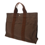 HERMES エルメス エールライン MM 新型 ブラウン ユニセックス キャンバス トートバッグ ABランク 中古 銀蔵