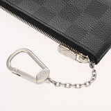 LOUIS VUITTON ルイヴィトン ダミエグラフィット ポシェットクレ ブラック/グレー  N60155 メンズ ダミエキャンバス コインケース 新同 中古 銀蔵