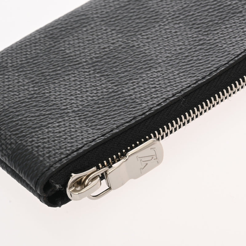 LOUIS VUITTON ルイヴィトン ダミエグラフィット ポシェットクレ ブラック/グレー  N60155 メンズ ダミエキャンバス コインケース 新同 中古 銀蔵