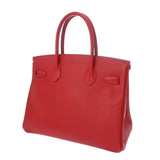 HERMES エルメス バーキン 30 ルージュカザック T刻印(2015年頃) レディース ヴォーエプソン ハンドバッグ Aランク 中古 銀蔵