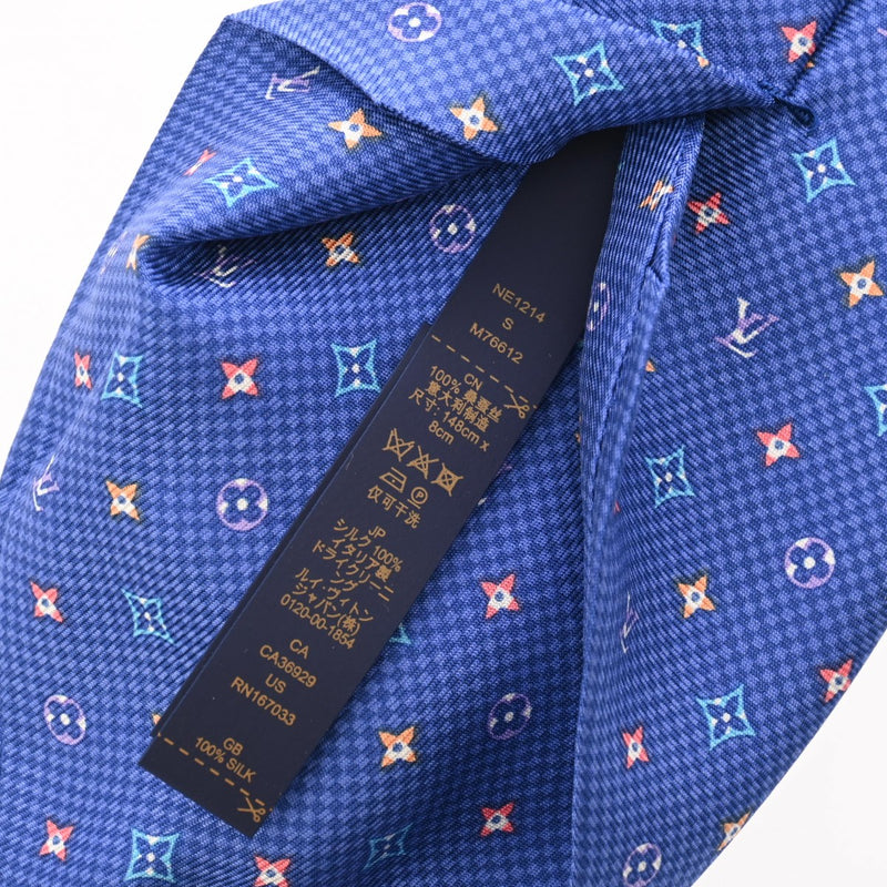 LOUIS VUITTON ルイヴィトン クラヴァット モノグラム ハーロー ブルー M76612 メンズ シルク100％ ネクタイ Aランク 中古 銀蔵