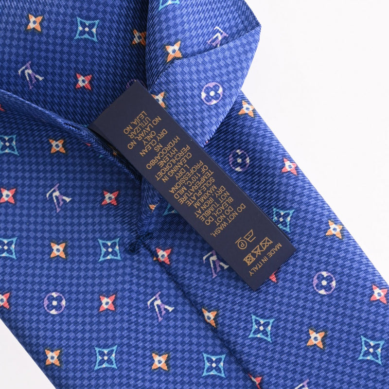 LOUIS VUITTON ルイヴィトン クラヴァット モノグラム ハーロー ブルー M76612 メンズ シルク100％ ネクタイ Aランク 中古 銀蔵