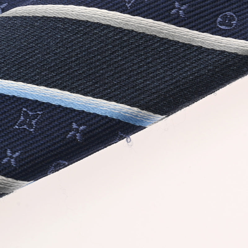 LOUIS VUITTON ルイヴィトン クラヴァット モノグラムストライピー ネイビー M73193 メンズ シルク100％ ネクタイ Bランク 中古 銀蔵