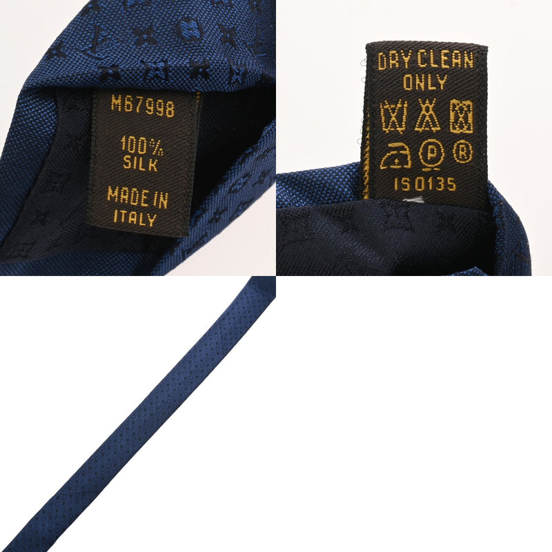 LOUIS VUITTON ルイヴィトン クラヴァット モノグラムクラシック ブルー メンズ シルク100％ ネクタイ Aランク 中古 銀蔵