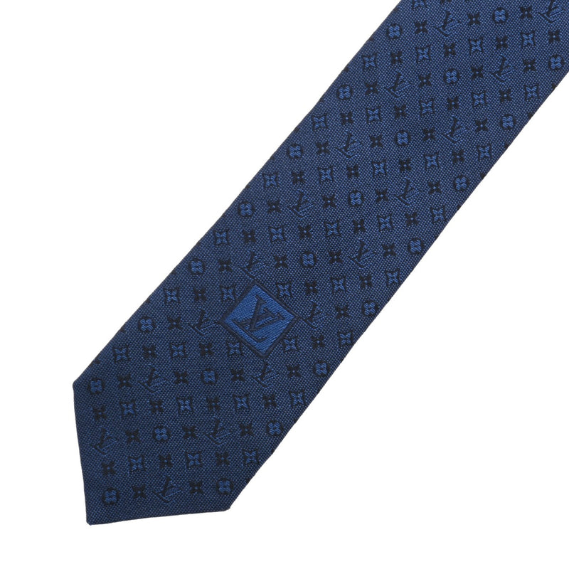 LOUIS VUITTON ルイヴィトン クラヴァット モノグラムクラシック ブルー メンズ シルク100％ ネクタイ Aランク 中古 銀蔵