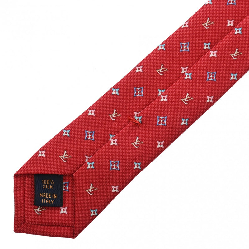 LOUIS VUITTON ルイヴィトン モノグラムハーロー レッド メンズ シルク100％ ネクタイ 未使用 銀蔵