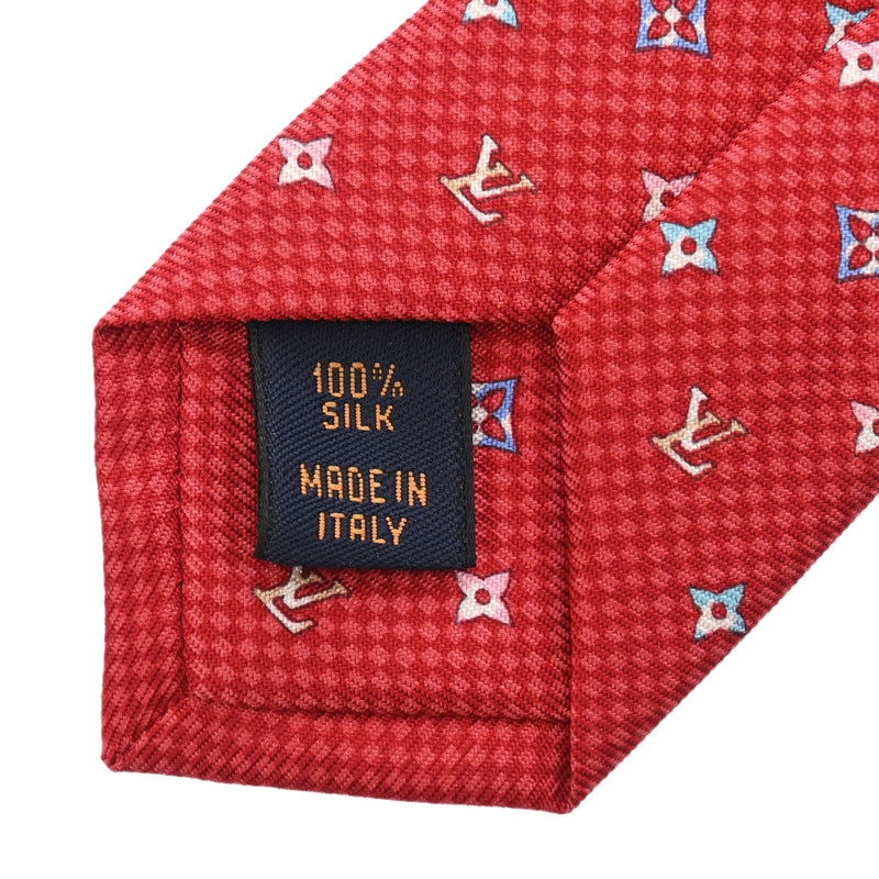 LOUIS VUITTON ルイヴィトン モノグラムハーロー レッド メンズ シルク100％ ネクタイ 未使用 銀蔵