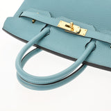 HERMES エルメス バーキン 30 ブルーアトール T刻印(2015年頃) レディース トゴ ハンドバッグ Bランク 中古 銀蔵