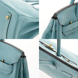 HERMES エルメス バーキン 30 ブルーアトール T刻印(2015年頃) レディース トゴ ハンドバッグ Bランク 中古 銀蔵