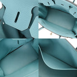 HERMES エルメス バーキン 30 ブルーアトール T刻印(2015年頃) レディース トゴ ハンドバッグ Bランク 中古 銀蔵