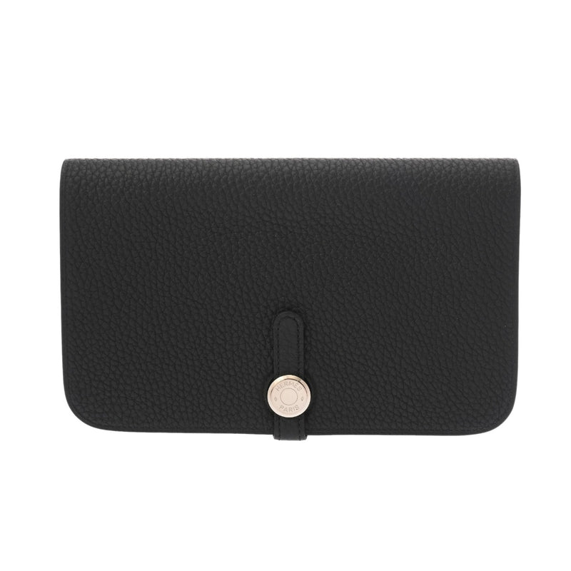 HERMES エルメス ドゴン GM ブラック B刻印(2023年頃) ユニセックス トゴ 長財布 Aランク 中古 銀蔵