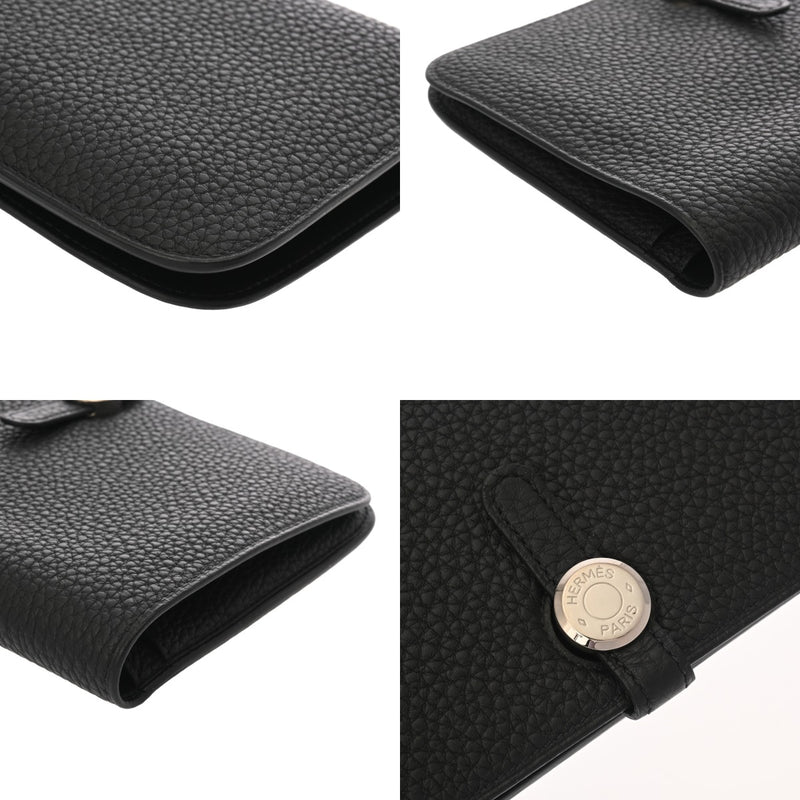 HERMES エルメス ドゴン GM ブラック B刻印(2023年頃) ユニセックス トゴ 長財布 Aランク 中古 銀蔵
