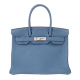 HERMES エルメス バーキン 30 アズール C刻印(2018年頃) レディース トゴ ハンドバッグ Bランク 中古 銀蔵