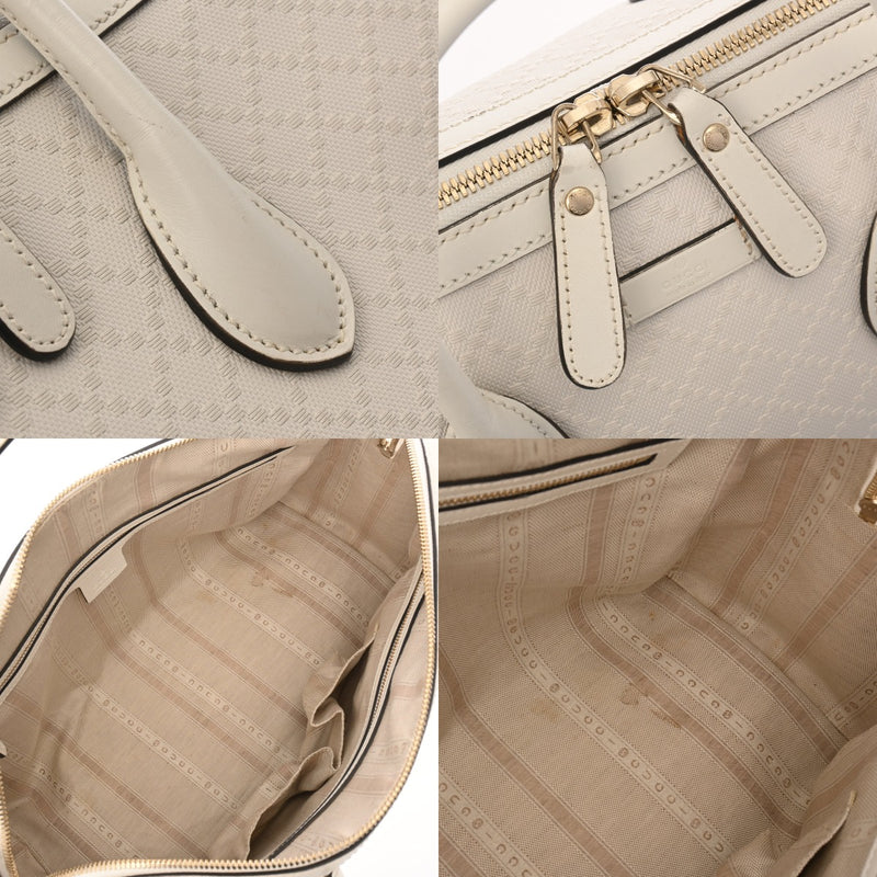 GUCCI グッチ ディアマンテ ミニボストンバッグ アウトレット ホワイト 353394 ユニセックス レザー PVC ボストンバッグ ABランク 中古 銀蔵