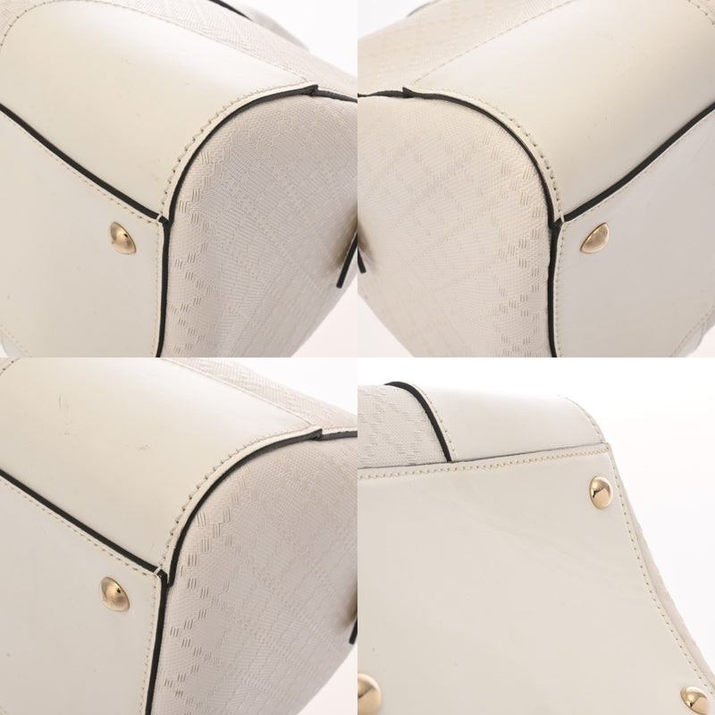 GUCCI グッチ ディアマンテ ミニボストンバッグ アウトレット ホワイト 353394 ユニセックス レザー PVC ボストンバッグ ABランク 中古 銀蔵