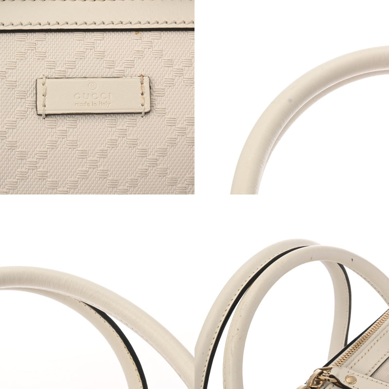 GUCCI グッチ ディアマンテ ミニボストンバッグ アウトレット ホワイト 353394 ユニセックス レザー PVC ボストンバッグ ABランク 中古 銀蔵