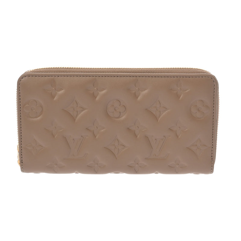 LOUIS VUITTON ルイヴィトン モノグラムアンプラント バイカラー ジッピーウォレット トープ M80481 レディース ラムレザー 長財布 Aランク 中古 銀蔵