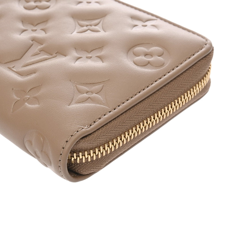 LOUIS VUITTON ルイヴィトン モノグラムアンプラント バイカラー ジッピーウォレット トープ M80481 レディース ラムレザー 長財布 Aランク 中古 銀蔵