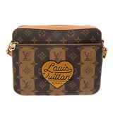 LOUIS VUITTON ルイヴィトン モノグラム ストライプ トリオメッセンジャー NIGOコラボ ブラウン M45965 レディース モノグラムキャンバス ショルダーバッグ ABランク 中古 銀蔵