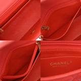 CHANEL シャネル ミニチェーンショルダー 17cm レッド A35200 レディース ラムスキン ショルダーバッグ ABランク 中古 銀蔵