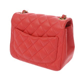 CHANEL シャネル ミニチェーンショルダー 17cm レッド A35200 レディース ラムスキン ショルダーバッグ ABランク 中古 銀蔵