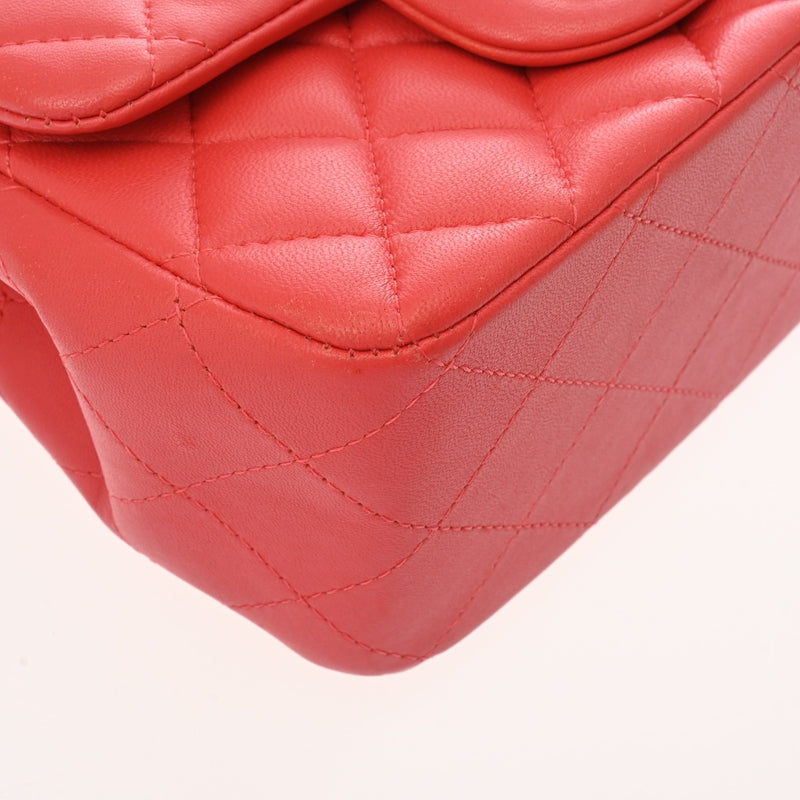 CHANEL シャネル ミニチェーンショルダー 17cm レッド A35200 レディース ラムスキン ショルダーバッグ ABランク 中古 銀蔵