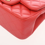 CHANEL シャネル ミニチェーンショルダー 17cm レッド A35200 レディース ラムスキン ショルダーバッグ ABランク 中古 銀蔵