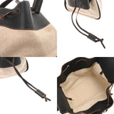 LOEWE ロエベ ハンモック ドローストリング  ベージュ/ブラック レディース レザー ショルダーバッグ ABランク 中古 銀蔵