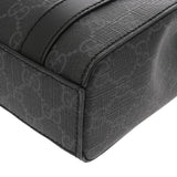 GUCCI グッチ 2WAY ミニ トートバッグ ブラック 696010 ユニセックス GGスプリームキャンバス レザー ショルダーバッグ Aランク 中古 銀蔵