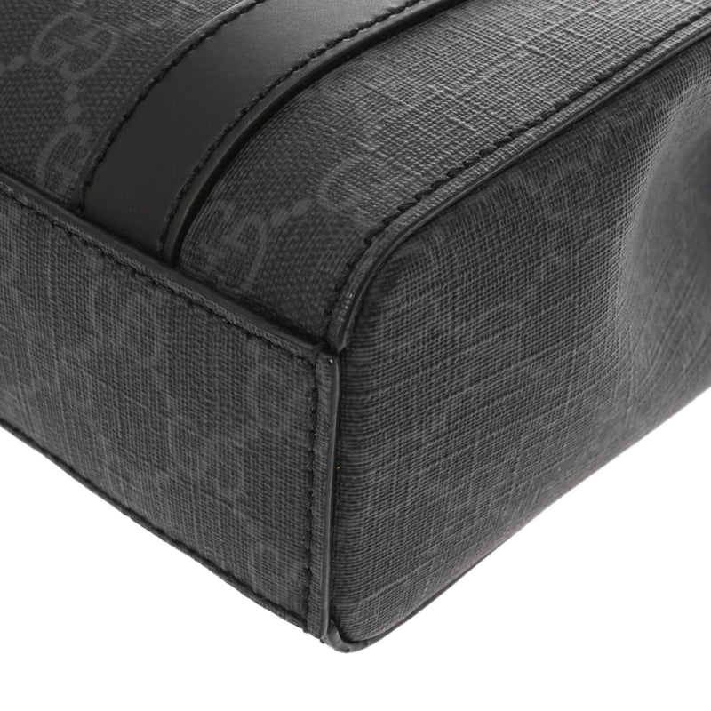 GUCCI グッチ 2WAY ミニ トートバッグ ブラック 696010 ユニセックス GGスプリームキャンバス レザー ショルダーバッグ Aランク 中古 銀蔵