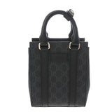 GUCCI グッチ 2WAY ミニ トートバッグ ブラック 696010 ユニセックス GGスプリームキャンバス レザー ショルダーバッグ Aランク 中古 銀蔵