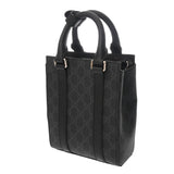 GUCCI グッチ 2WAY ミニ トートバッグ ブラック 696010 ユニセックス GGスプリームキャンバス レザー ショルダーバッグ Aランク 中古 銀蔵