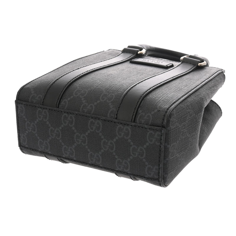 GUCCI グッチ 2WAY ミニ トートバッグ ブラック 696010 ユニセックス GGスプリームキャンバス レザー ショルダーバッグ Aランク 中古 銀蔵