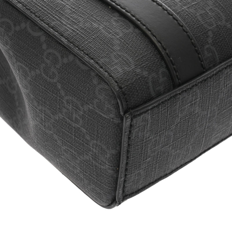 GUCCI グッチ 2WAY ミニ トートバッグ ブラック 696010 ユニセックス GGスプリームキャンバス レザー ショルダーバッグ Aランク 中古 銀蔵