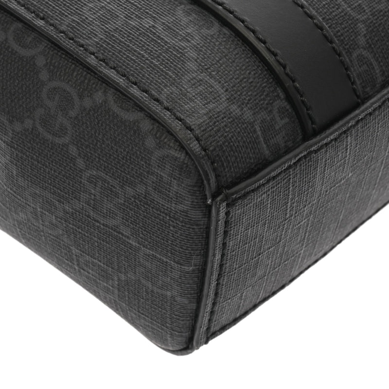 GUCCI グッチ 2WAY ミニ トートバッグ ブラック 696010 ユニセックス GGスプリームキャンバス レザー ショルダーバッグ Aランク 中古 銀蔵
