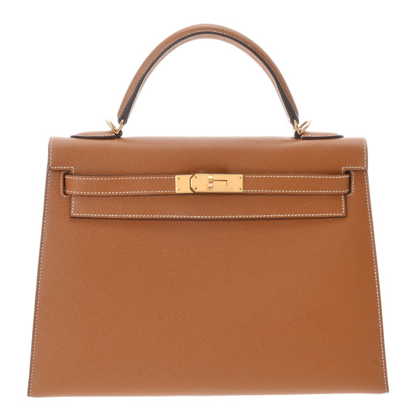 HERMES エルメス ケリー 32 外縫い 2WAY ゴールド A刻印(2017年頃) レディース ヴォーエプソン ハンドバッグ Aランク 中古 銀蔵