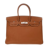 HERMES エルメス バーキン 35 ゴールド □M刻印(2009年頃) ユニセックス トゴ ハンドバッグ ABランク 中古 銀蔵