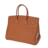 HERMES エルメス バーキン 35 ゴールド □M刻印(2009年頃) ユニセックス トゴ ハンドバッグ ABランク 中古 銀蔵
