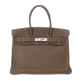 HERMES エルメス バーキン 30 エトゥープ □K刻印(2007年頃) レディース トリヨンクレマンス ハンドバッグ ABランク 中古 銀蔵