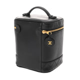 CHANEL シャネル ピコローレ 縦型バニティ ブラック レディース ラムスキン ハンドバッグ ABランク 中古 銀蔵
