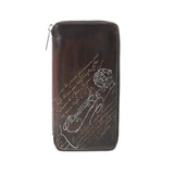 BERLUTI ベルルッティ カリグラフィ ラウンドファスナー ダークブラウン - メンズ レザー 長財布 Aランク 中古 銀蔵