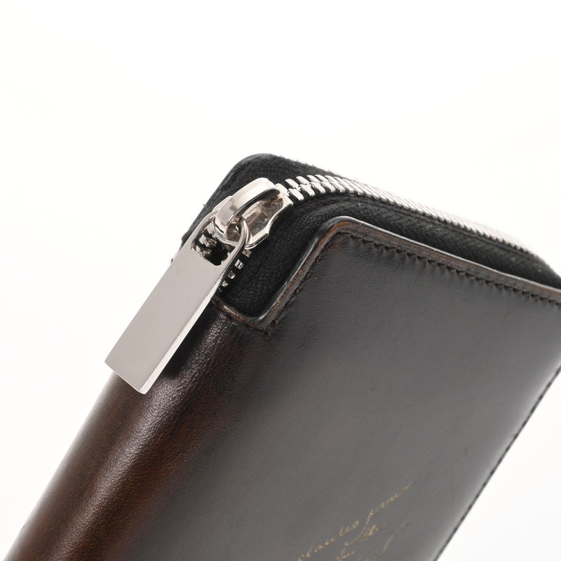BERLUTI ベルルッティ カリグラフィ ラウンドファスナー ダークブラウン - メンズ レザー 長財布 Aランク 中古 銀蔵