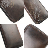 BERLUTI ベルルッティ カリグラフィ ラウンドファスナー ダークブラウン - メンズ レザー 長財布 Aランク 中古 銀蔵