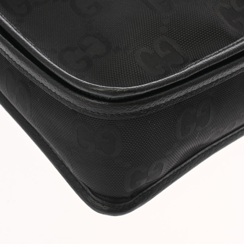 GUCCI グッチ トラベルポーチ  ブラック シルバー金具 674797 ユニセックス ナイロン レザー ウエストバッグ ABランク 中古 銀蔵