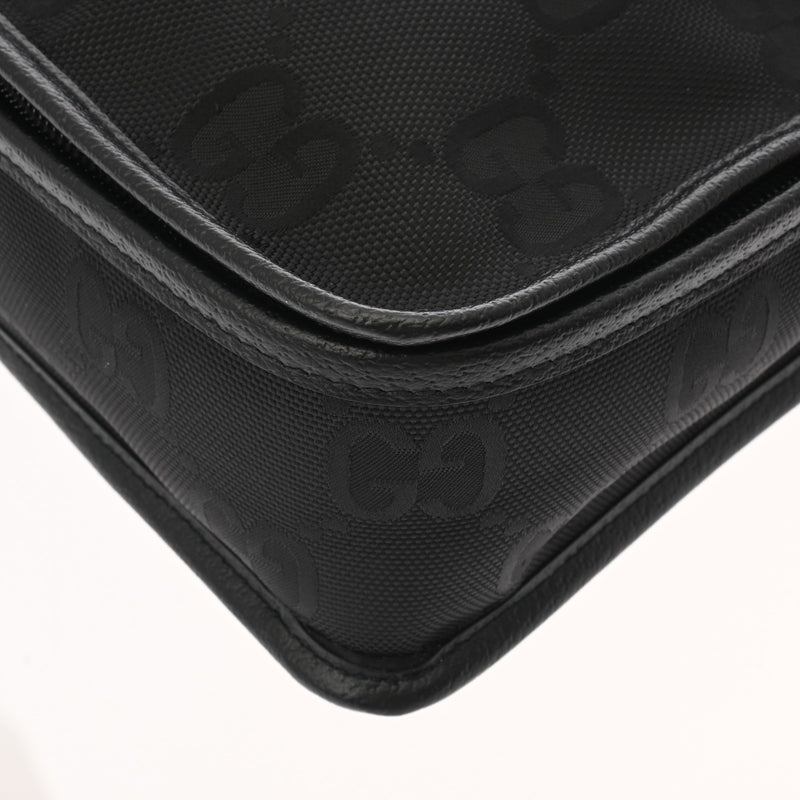 GUCCI グッチ トラベルポーチ  ブラック シルバー金具 674797 ユニセックス ナイロン レザー ウエストバッグ ABランク 中古 銀蔵