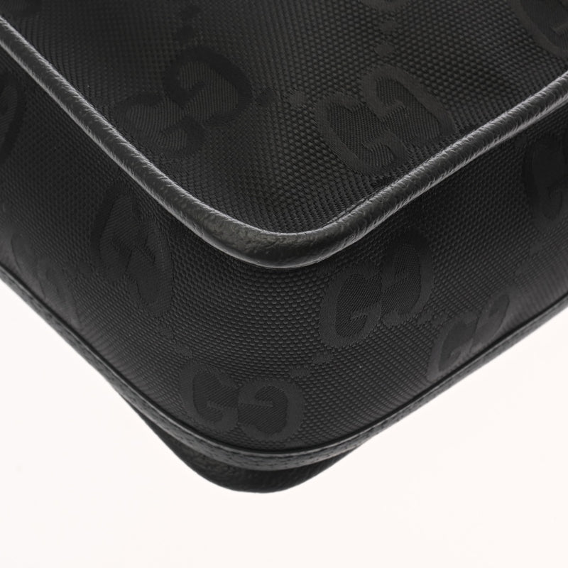GUCCI グッチ トラベルポーチ  ブラック シルバー金具 674797 ユニセックス ナイロン レザー ウエストバッグ ABランク 中古 銀蔵